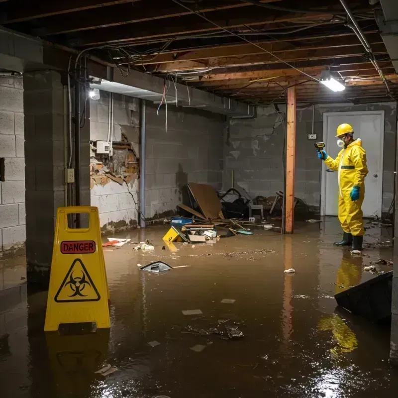 Flooded Basement Electrical Hazard in Leslie County, KY Property